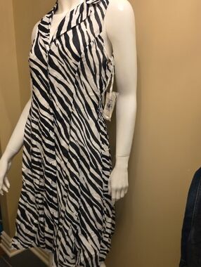 Jones New York Black and White Zebra Dress